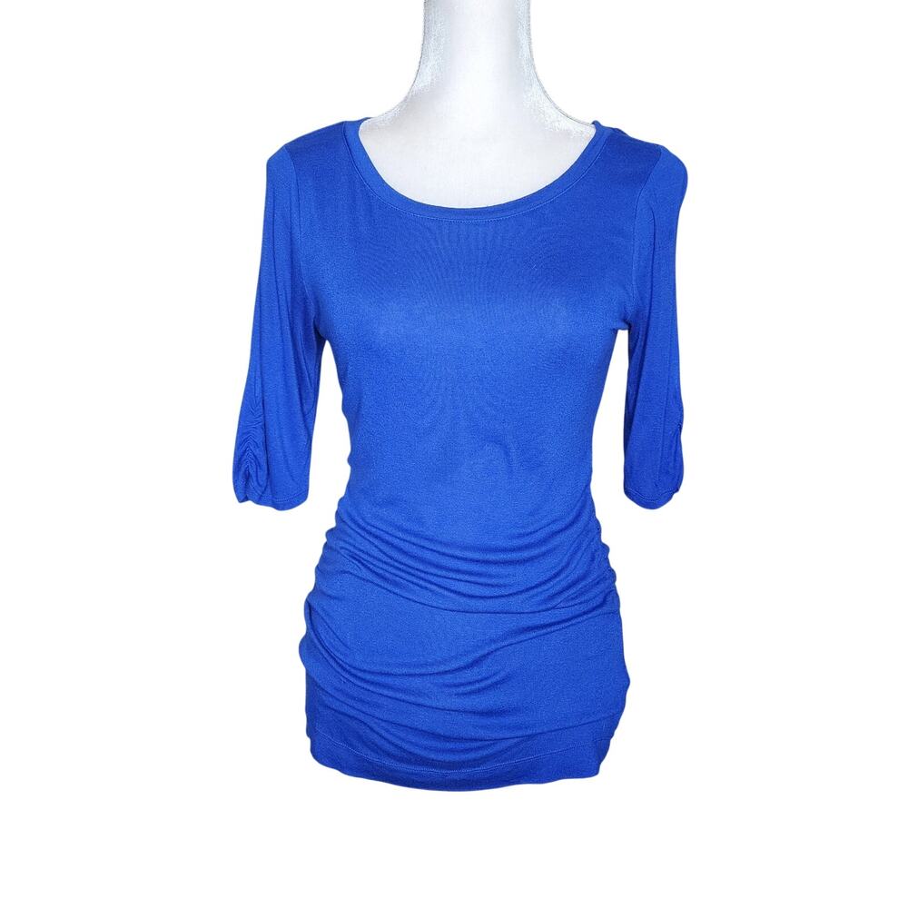🌻3 for $18 Limited Blue Gathered 1/2 Sleeve T Shirt Women's Size Sma;;